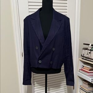 Maeve cropped linen blazer size L.
